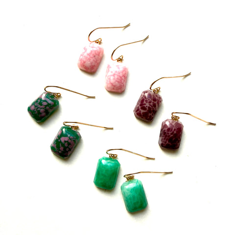Vintage Glass Gemstone Earrings
