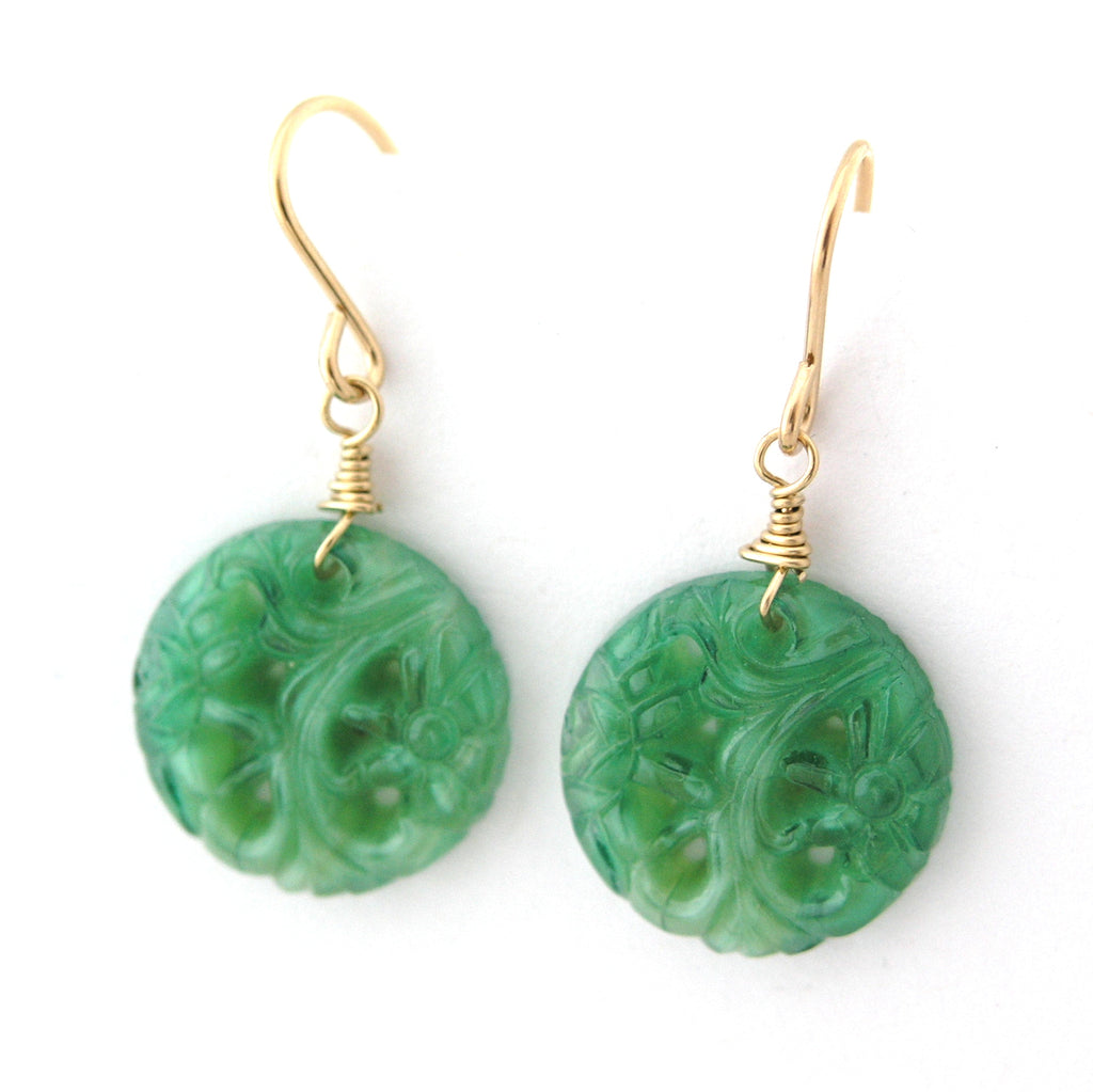 Faux shop jade earrings